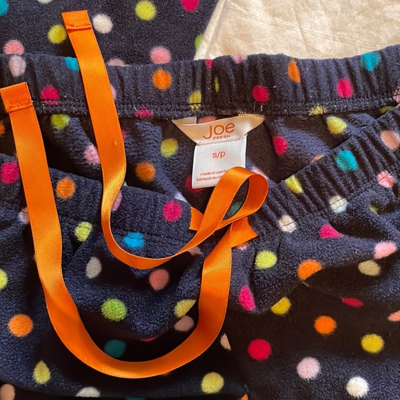 JOE FRESH | 2 pieces navy blue with color dots FLEECE Pyjama SET | size S - Picture 5 of 5
